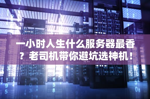 一小时人生什么服务器最香？老司机带你避坑选神机！