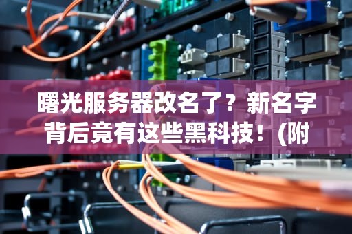 曙光服务器改名了？新名字背后竟有这些黑科技！(附深度测评)