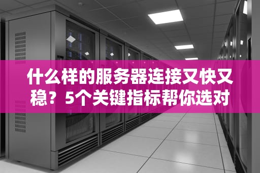 什么样的服务器连接又快又稳？5个关键指标帮你选对网速神器！