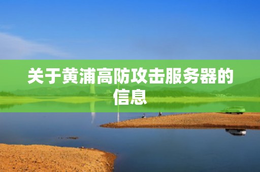 关于黄浦高防攻击服务器的信息