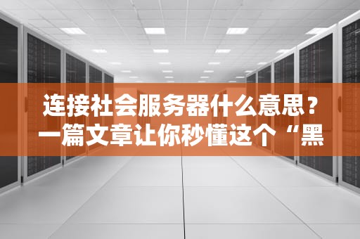 连接社会服务器什么意思？一篇文章让你秒懂这个“黑话”