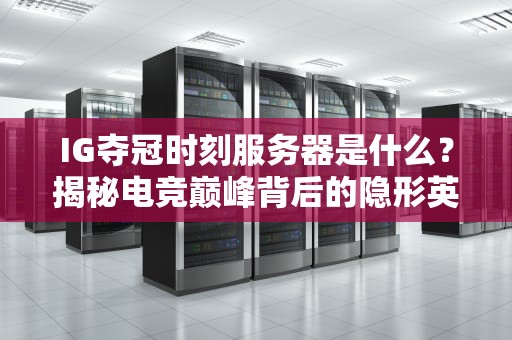 IG夺冠时刻服务器是什么？揭秘电竞巅峰背后的隐形英雄！