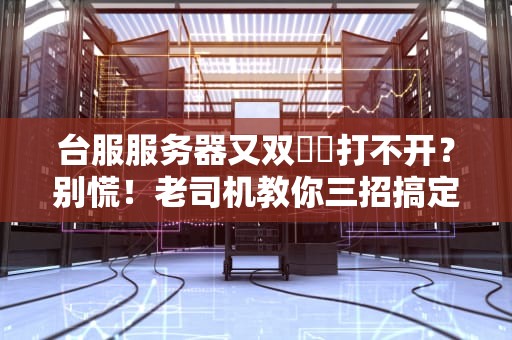 台服服务器又双叒叕打不开？别慌！老司机教你三招搞定+避坑指南