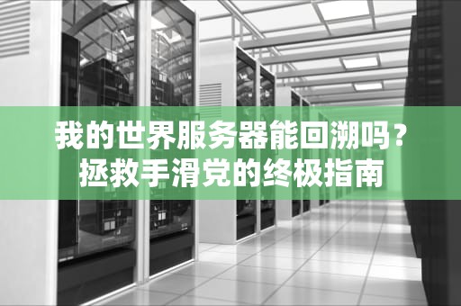 我的世界服务器能回溯吗？拯救手滑党的终极指南