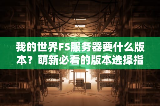 我的世界FS服务器要什么版本？萌新必看的版本选择指南！