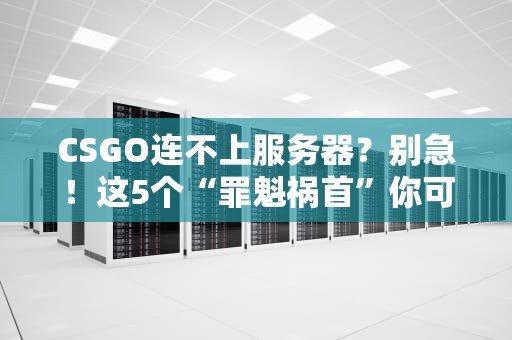 CSGO连不上服务器？别急！这5个“罪魁祸首”你可能都遇到过！