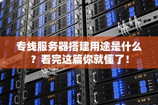 专线服务器搭建用途是什么？看完这篇你就懂了！