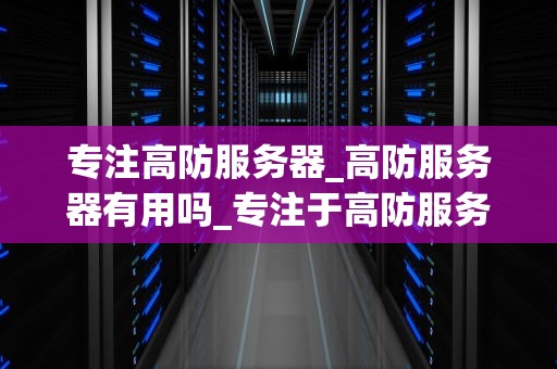 专注高防服务器_高防服务器有用吗_专注于高防服务器的重要性和优势