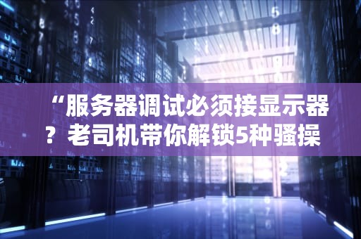 “服务器调试必须接显示器？老司机带你解锁5种骚操作！”
