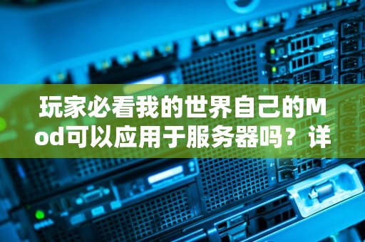 玩家必看我的世界自己的Mod可以应用于服务器吗？详解DIY模组上服指南！