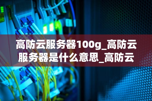 高防云服务器100g_高防云服务器是什么意思_高防云服务器100G：打造安全、稳定、高效的网络环境
