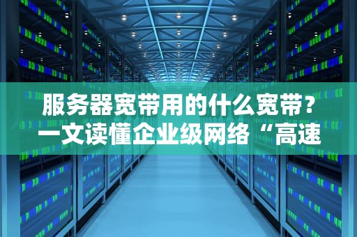 服务器宽带用的什么宽带？一文读懂企业级网络“高速公路”的奥秘！