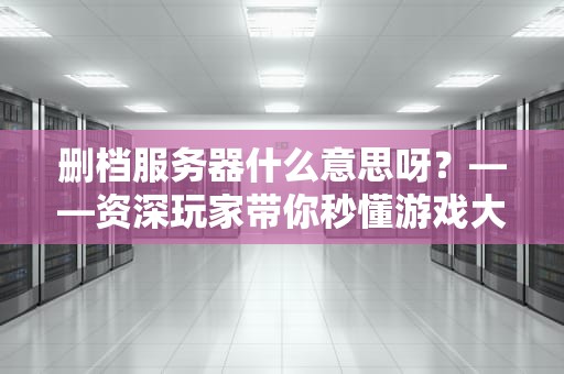 删档服务器什么意思呀？——资深玩家带你秒懂游戏大扫除