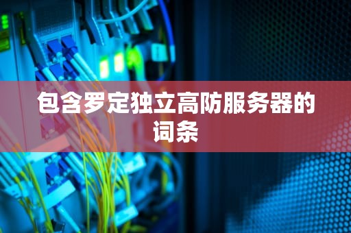 包含罗定独立高防服务器的词条