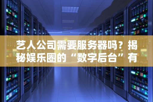 艺人公司需要服务器吗？揭秘娱乐圈的“数字后台”有多硬核！