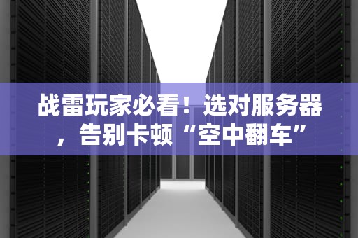战雷玩家必看！选对服务器，告别卡顿“空中翻车”