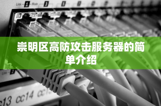 崇明区高防攻击服务器的简单介绍