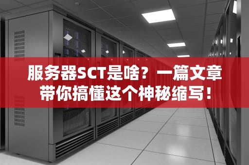服务器SCT是啥？一篇文章带你搞懂这个神秘缩写！