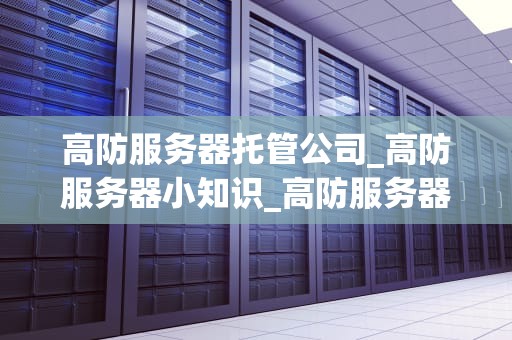 高防服务器托管公司_高防服务器小知识_高防服务器托管公司的全面解析