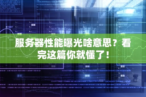 服务器性能曝光啥意思？看完这篇你就懂了！