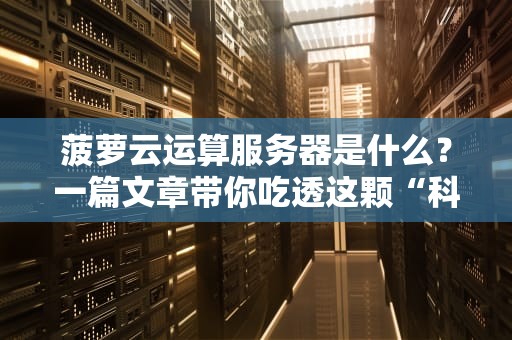 菠萝云运算服务器是什么？一篇文章带你吃透这颗“科技菠萝”！