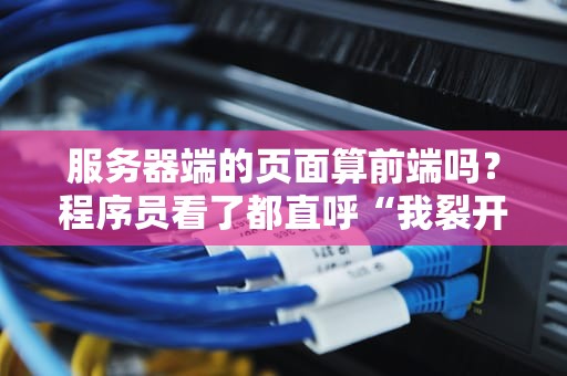 服务器端的页面算前端吗？程序员看了都直呼“我裂开了”