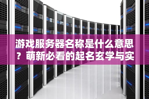 游戏服务器名称是什么意思？萌新必看的起名玄学与实战指南！