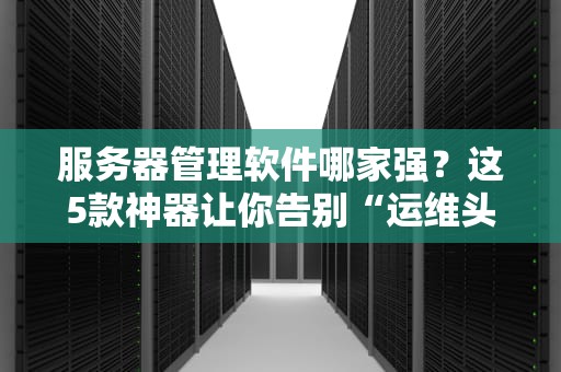 服务器管理软件哪家强？这5款神器让你告别“运维头秃”！