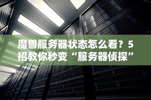 魔兽服务器状态怎么看？5招教你秒变“服务器侦探”，告别卡顿掉线！