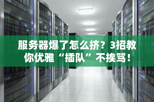服务器爆了怎么挤？3招教你优雅“插队”不挨骂！