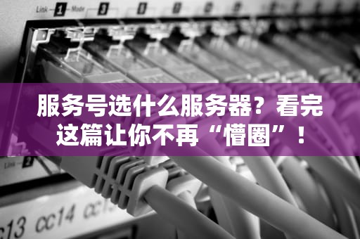 服务号选什么服务器？看完这篇让你不再“懵圈”！