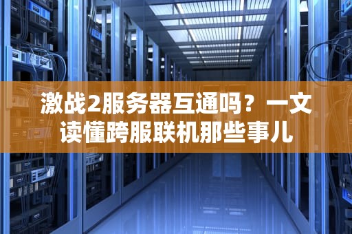 激战2服务器互通吗？一文读懂跨服联机那些事儿