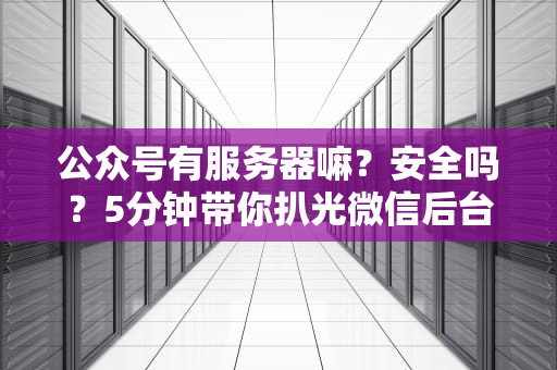 公众号有服务器嘛？安全吗？5分钟带你扒光微信后台的“底裤”！