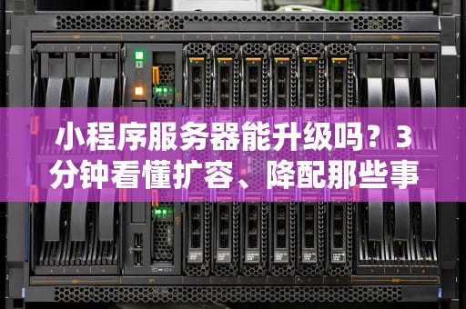 小程序服务器能升级吗？3分钟看懂扩容、降配那些事儿！