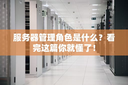 服务器管理角色是什么？看完这篇你就懂了！