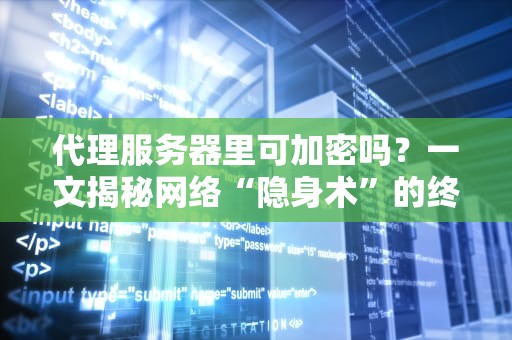 代理服务器里可加密吗？一文揭秘网络“隐身术”的终极奥义！