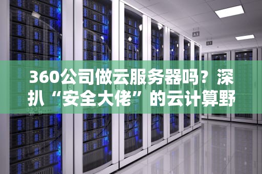 360公司做云服务器吗？深扒“安全大佬”的云计算野望！