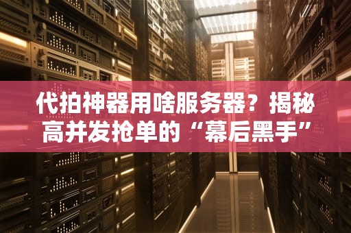 代拍神器用啥服务器？揭秘高并发抢单的“幕后黑手”！
