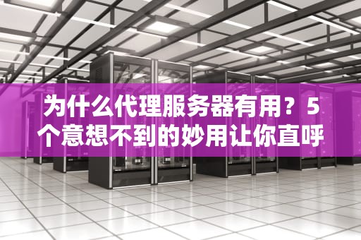 为什么代理服务器有用？5个意想不到的妙用让你直呼“真香”！