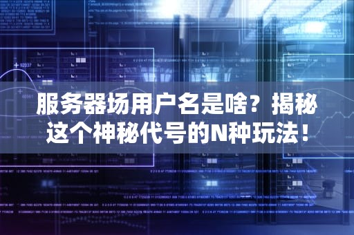 服务器场用户名是啥？揭秘这个神秘代号的N种玩法！
