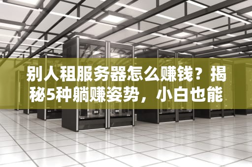 别人租服务器怎么赚钱？揭秘5种躺赚姿势，小白也能轻松上手！