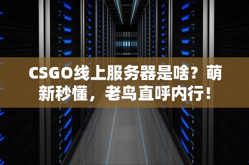 CSGO线上服务器是啥？萌新秒懂，老鸟直呼内行！