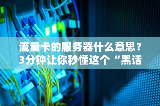 流量卡的服务器什么意思？3分钟让你秒懂这个“黑话”！（附真实测评）
