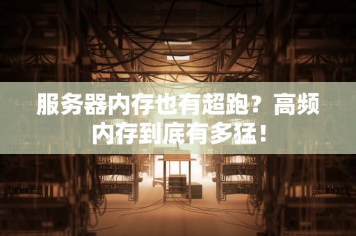 服务器内存也有超跑？高频内存到底有多猛！