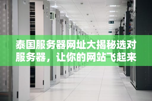 泰国服务器网址大揭秘选对服务器，让你的网站飞起来！