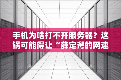 手机为啥打不开服务器？这锅可能得让“薛定谔的网速”来背！