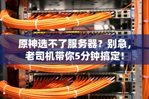 原神选不了服务器？别急，老司机带你5分钟搞定！