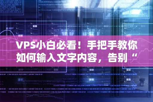 VPS小白必看！手把手教你如何输入文字内容，告别“抓狂”操作！