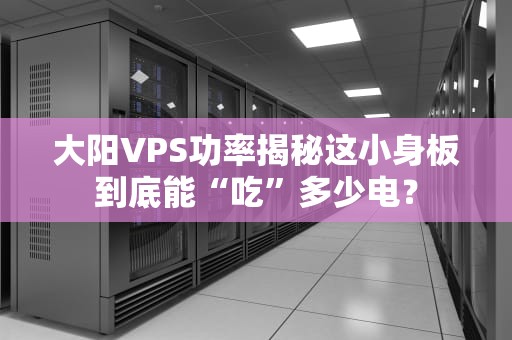 大阳VPS功率揭秘这小身板到底能“吃”多少电？