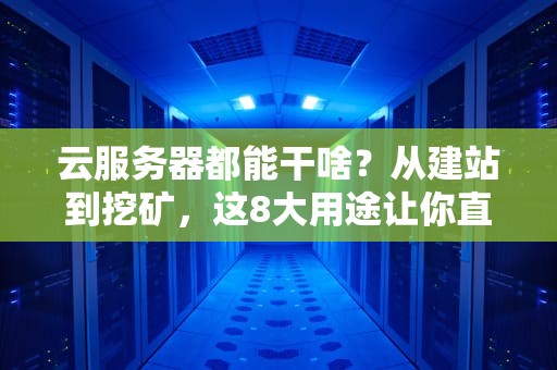 云服务器都能干啥？从建站到挖矿，这8大用途让你直呼真香！